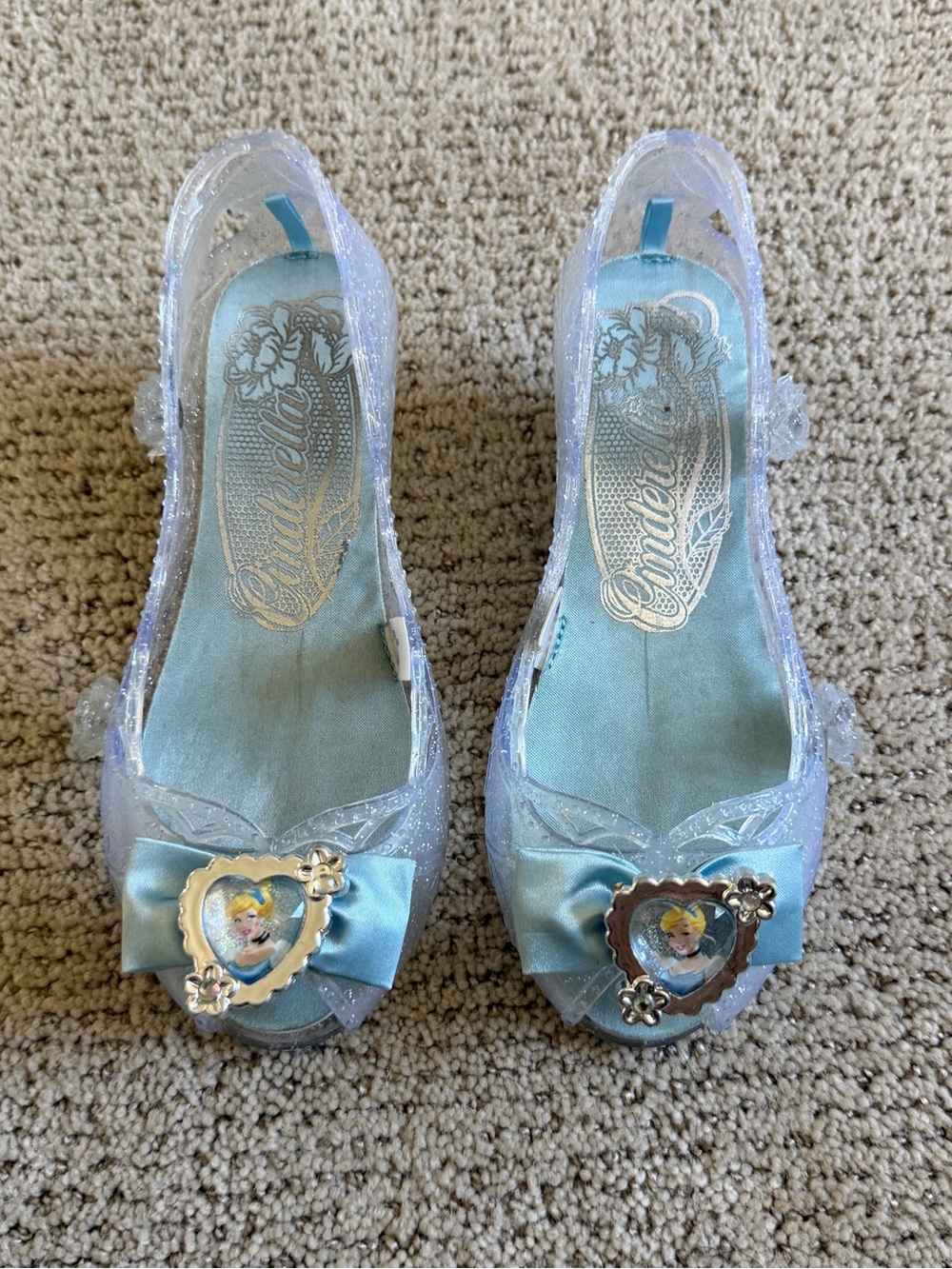 Cinderella Glitter Blue Bow Dress Shoes for Kids